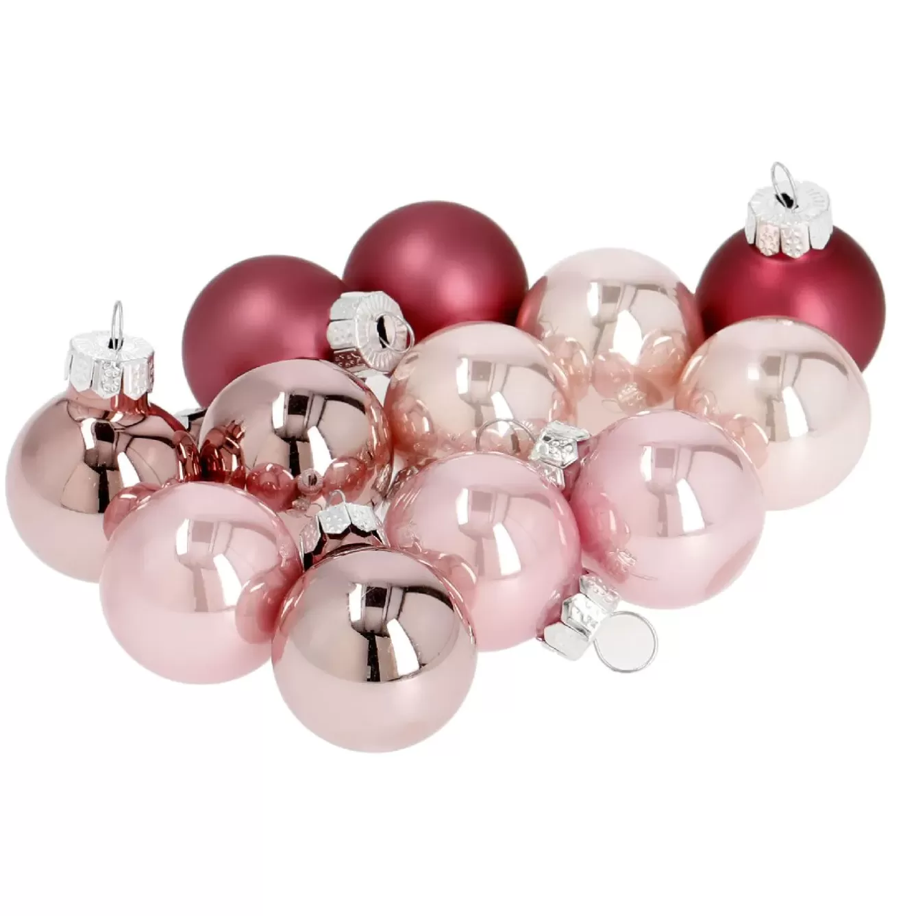 Weihnachtsbaumschmuck | Adventskränze & Zubehör>NANU-NANA 12er Set Glaskugeln 2,5 Cm, Rosa