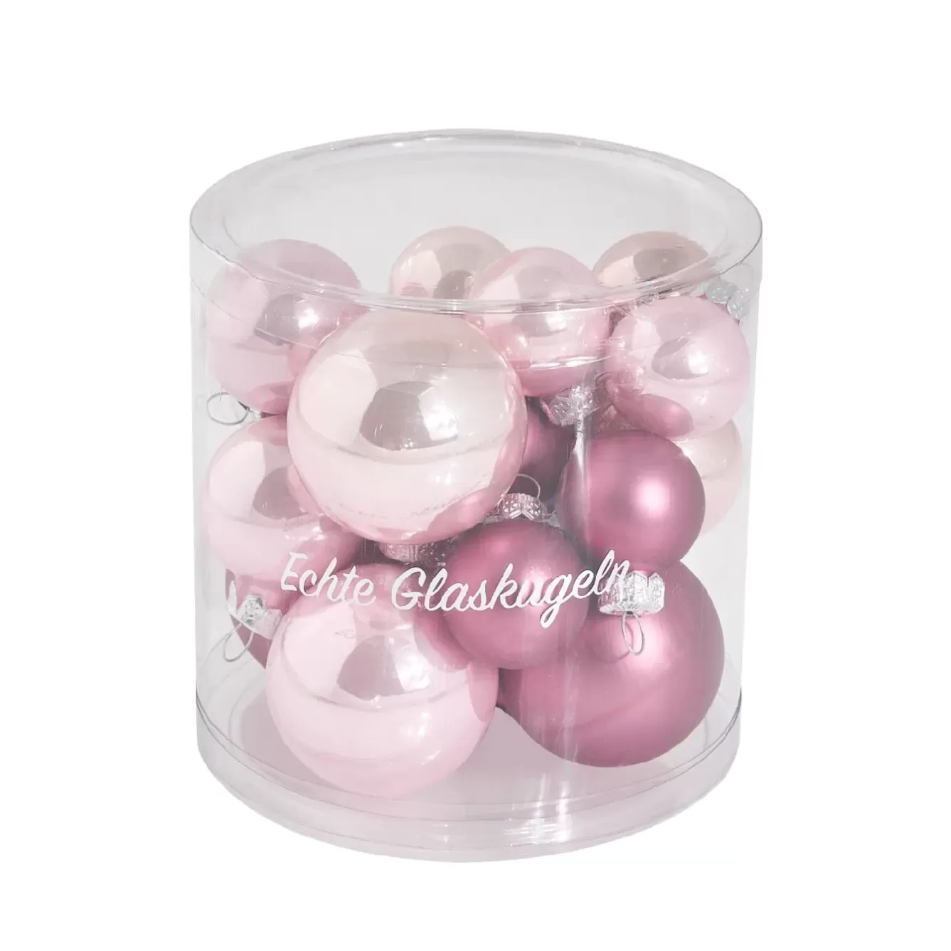 Weihnachtsbaumschmuck | Adventskränze & Zubehör>NANU-NANA 17er Set Glaskugeln Mix, Rosa