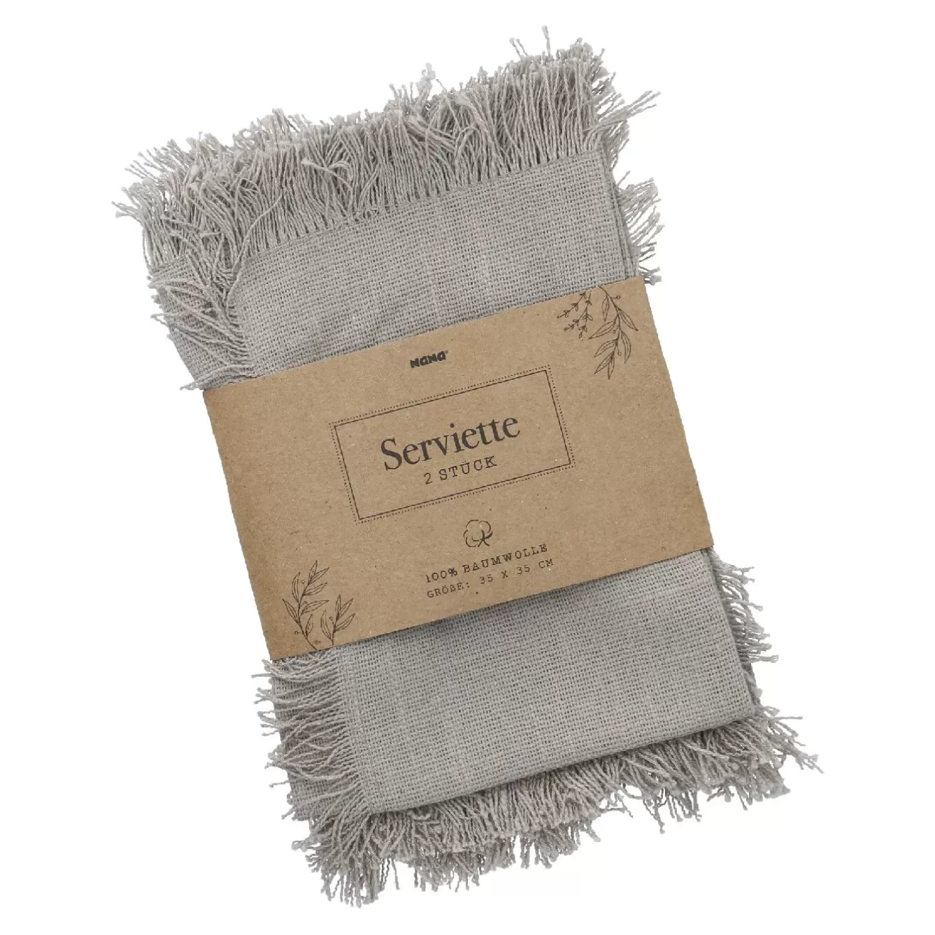 Küche>NANU-NANA 2er Set Serviette, Taupe, 35 X 35 Cm