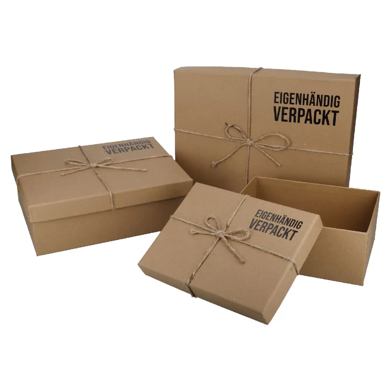 Geschenkverpackung | Organisation>NANU-NANA 3er Set Geschenkkarton Kraft, Eigenhändig Verpackt