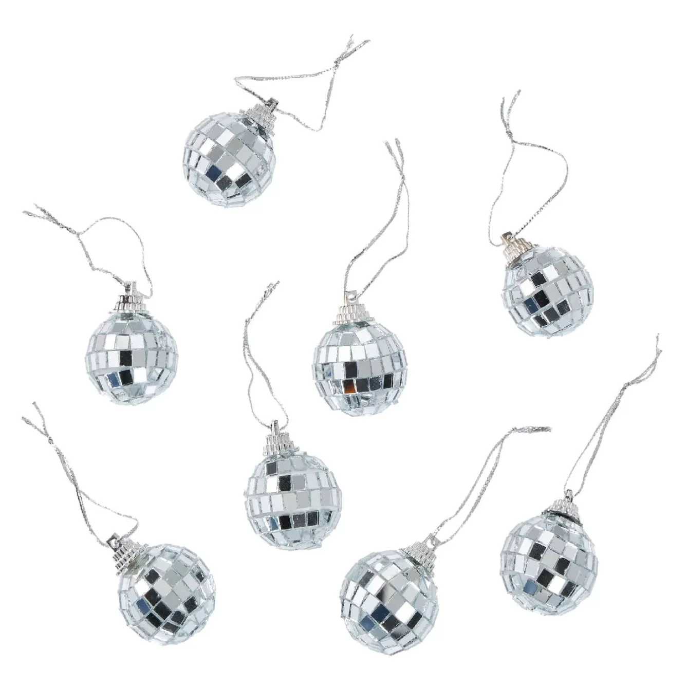 Deko-Anhänger | Weihnachtsbaumschmuck>NANU-NANA 8er Set Discokugel, Silber, 3 Cm