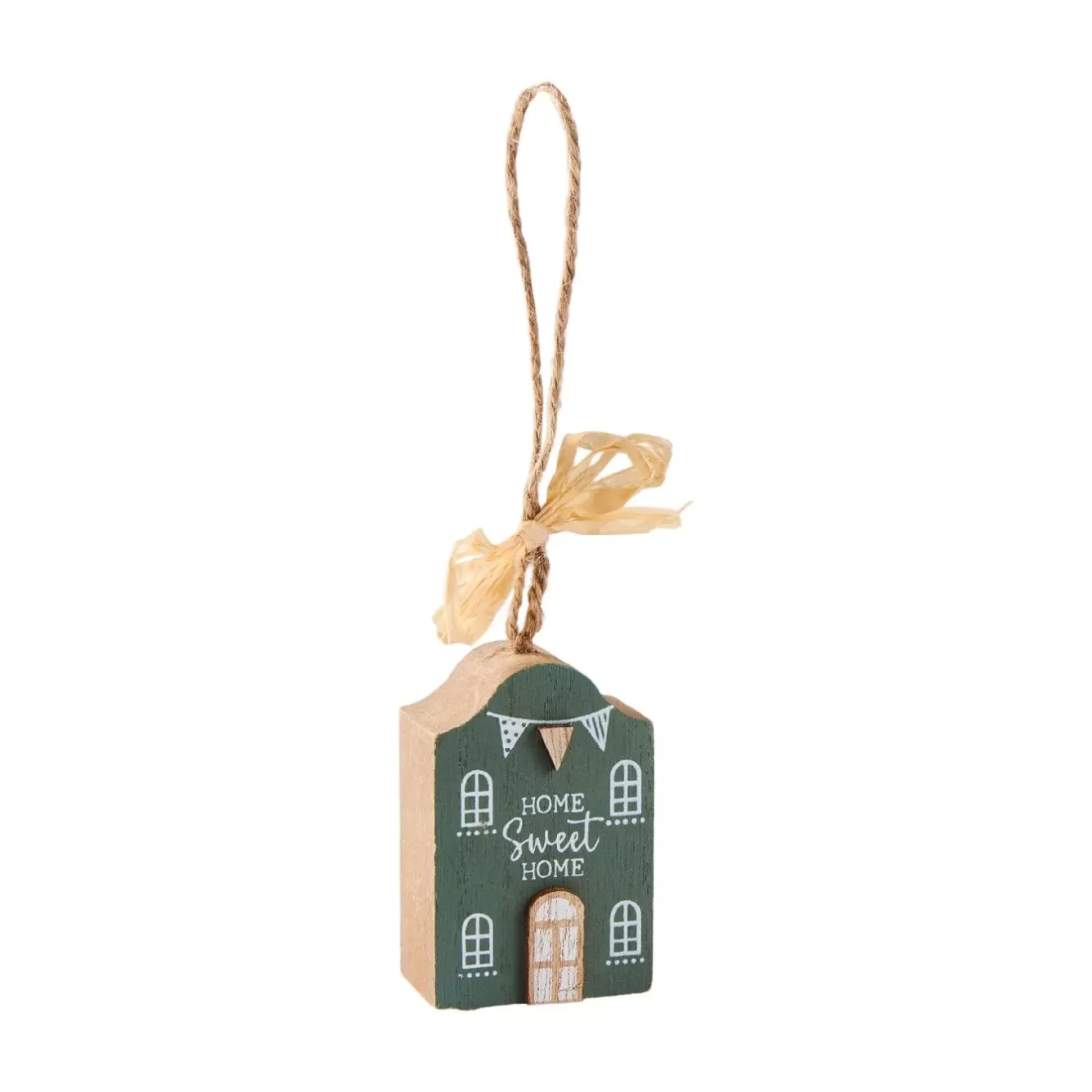 Shop The Look Xmas | Weihnachtsbaumschmuck>NANU-NANA Anhänger Haus Mit Spruch, Grün, 6 Cm