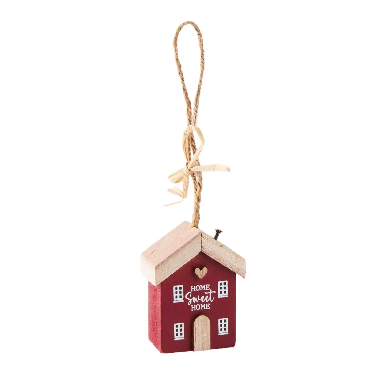 Shop The Look Xmas | Weihnachtsbaumschmuck>NANU-NANA Anhänger Haus Mit Spruch, Rot, 6 Cm