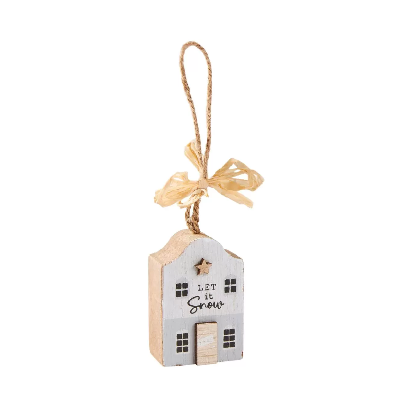 Shop The Look Xmas | Weihnachtsbaumschmuck>NANU-NANA Anhänger Haus Mit Spruch, Weiß, 6 Cm