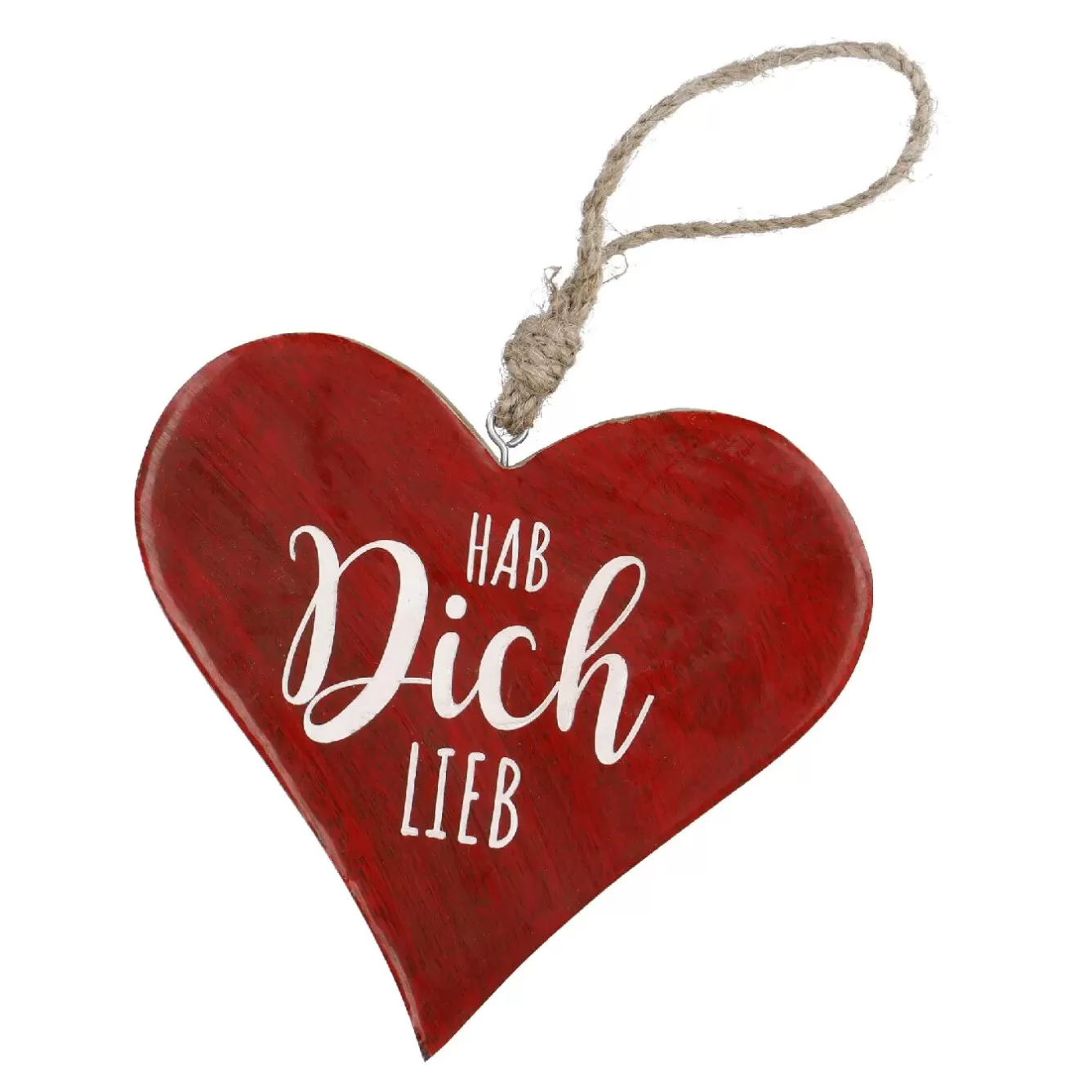 Deko-Anhänger | Frühlingsdeko>NANU-NANA Anhänger Herz, Hab Dich Lieb/rot, 14.5 Cm