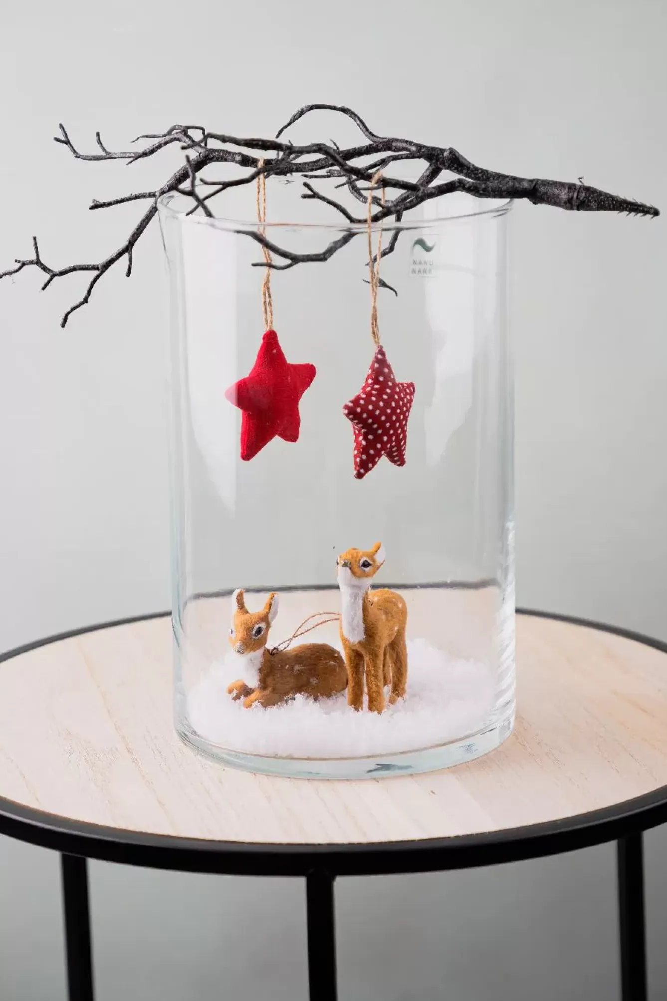 Weihnachtsbaumschmuck | Adventskränze & Zubehör>NANU-NANA Anhänger Rehkitz, Hellbraun, Liegend, 6 Cm