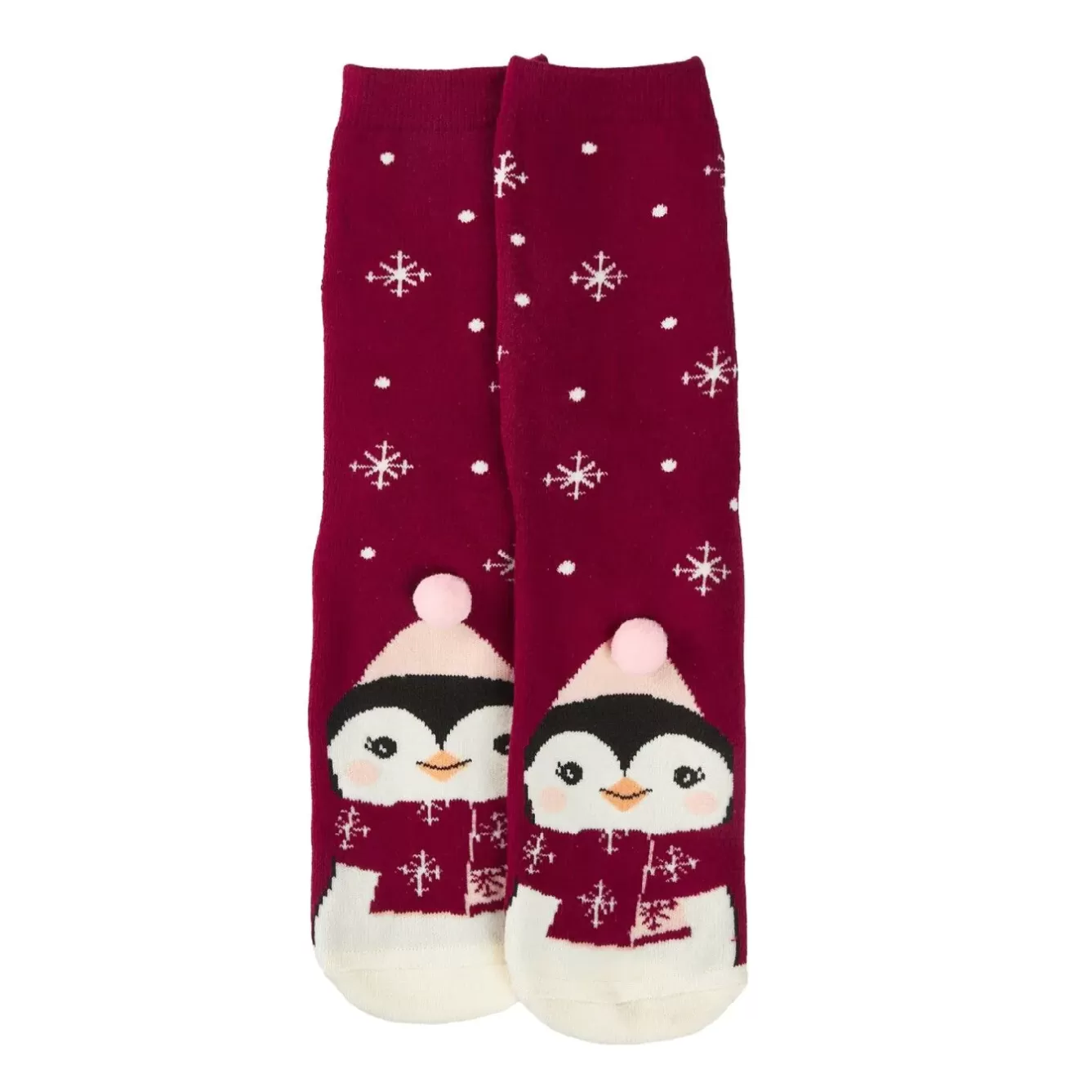 Geschenkideen | Fashion>NANU-NANA Anti-Rutschsocken Xmas, Pinguin Dunkelrot, Größe 36 - 41