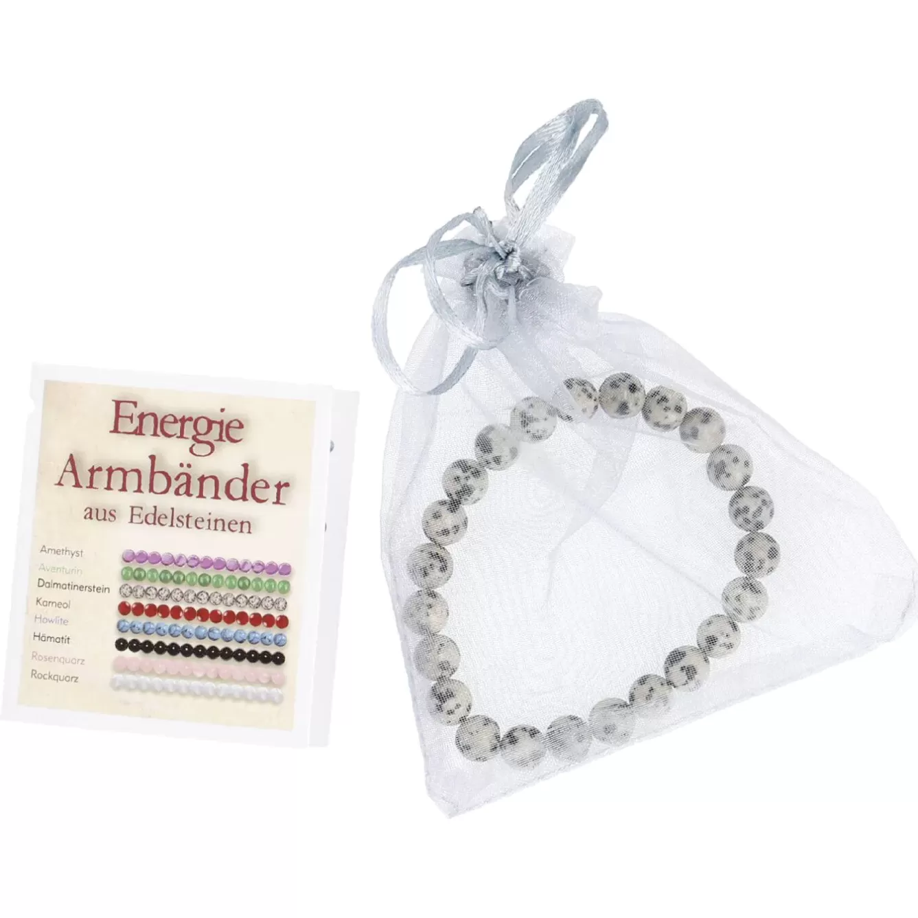 Geschenkideen | Fashion>NANU-NANA Armband Edelstein-Energie, Dalmatinerstein/grau/schwarz