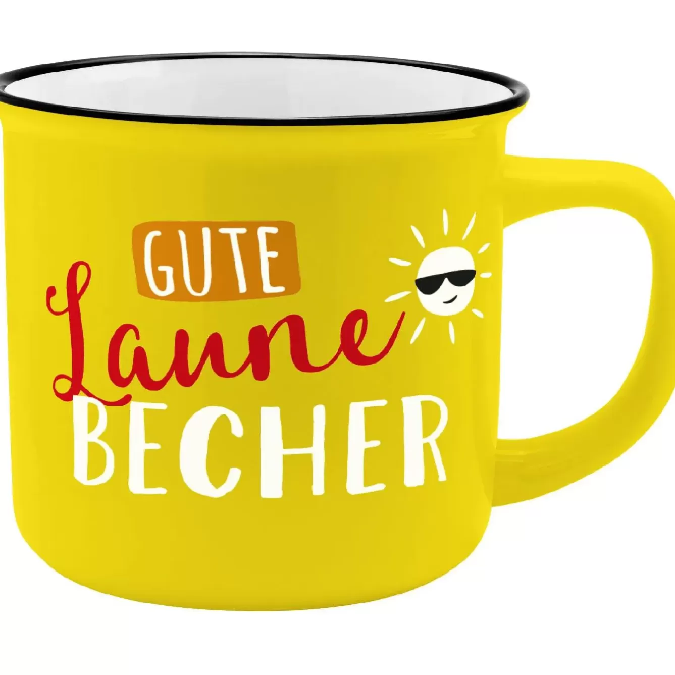 Geschenkideen | Küche>NANU-NANA Becher Emaille-Optik, Gute Laune Becher, 350 Ml