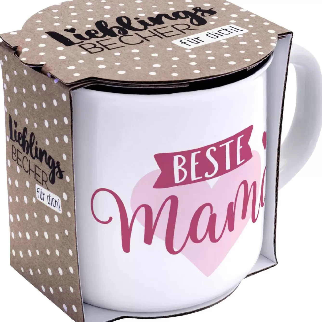 Küche>NANU-NANA Becher Emaille-Optik, Mama, 350 Ml