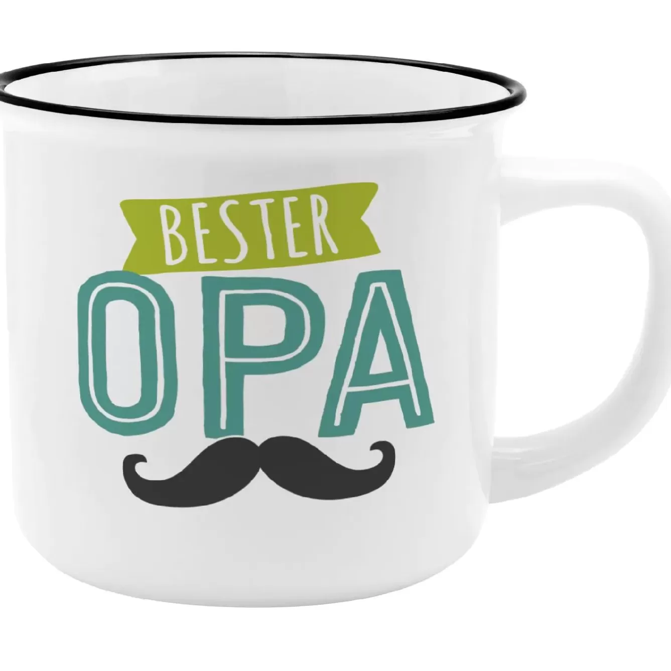 Küche>NANU-NANA Becher Emaille-Optik, Opa, 350 Ml