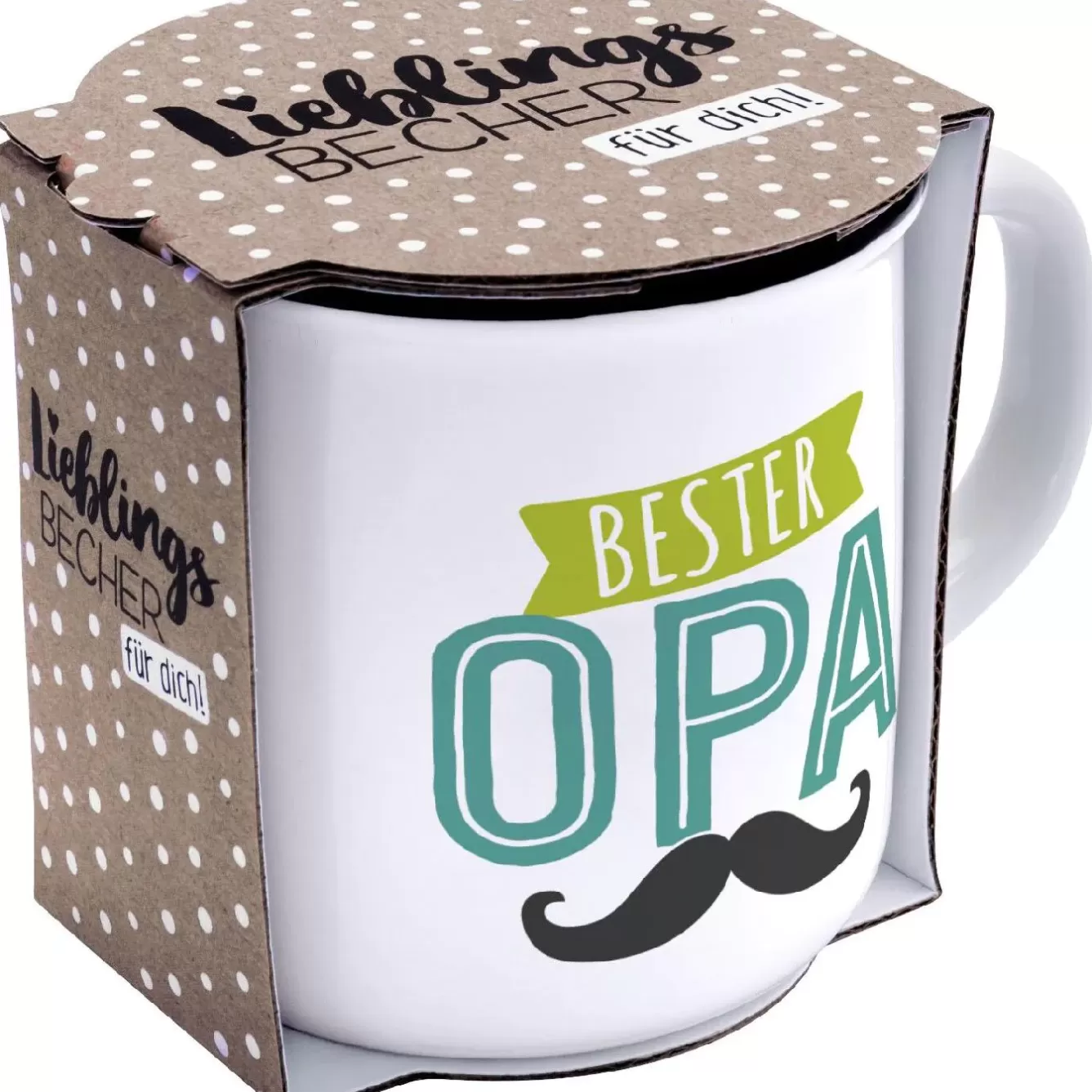 Küche>NANU-NANA Becher Emaille-Optik, Opa, 350 Ml