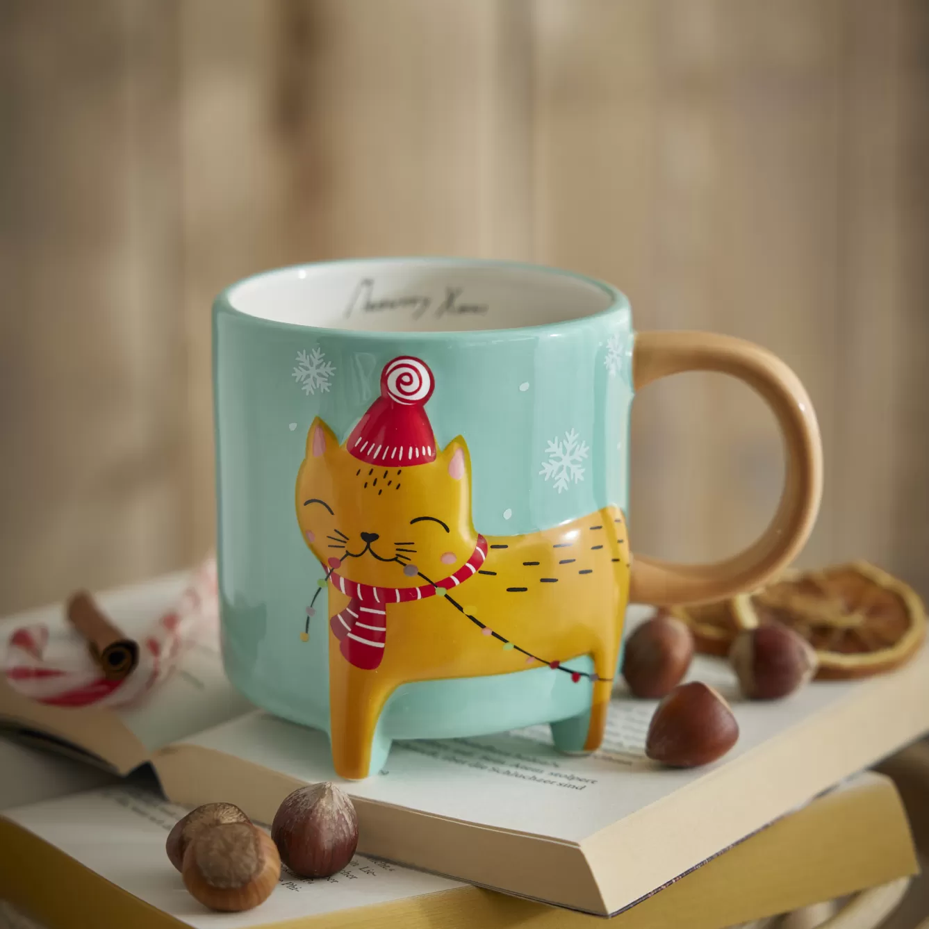 Küche | Weihnachtsbecher>NANU-NANA Becher Xmas/Tierfuß, Katze, 480 Ml