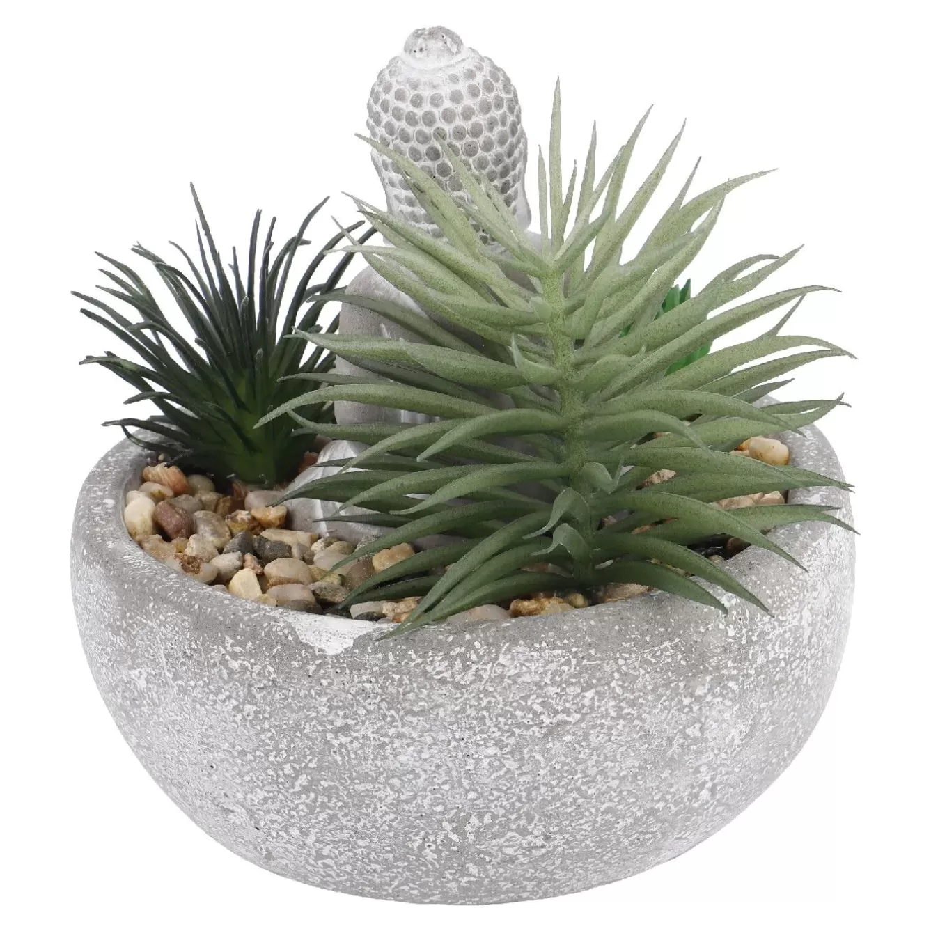 Geschenkideen | Outdoor & Garten>NANU-NANA Deko-Objekt Buddha Mit Sukkulente, Grau/grün, 12 Cm