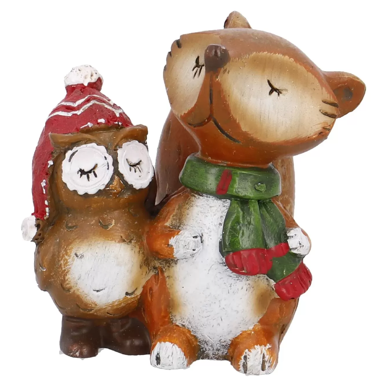 Figuren | Weihnachtsdeko>NANU-NANA Fuchs Mit Eule, Eule Links, 6 Cm