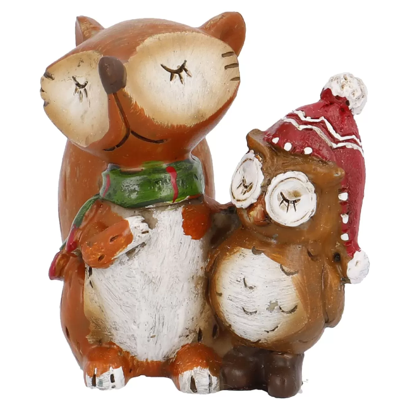 Figuren | Weihnachtsdeko>NANU-NANA Fuchs Mit Eule, Eule Rechts, 6 Cm