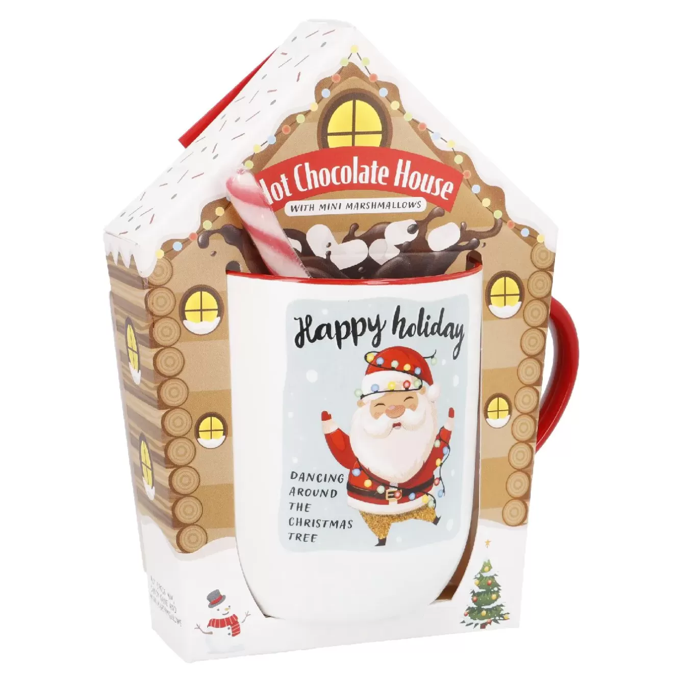 Küche | Weihnachtsgeschenke>NANU-NANA Geschenk-Set Trinkschokolade + Becher, Haus/Lichterkette