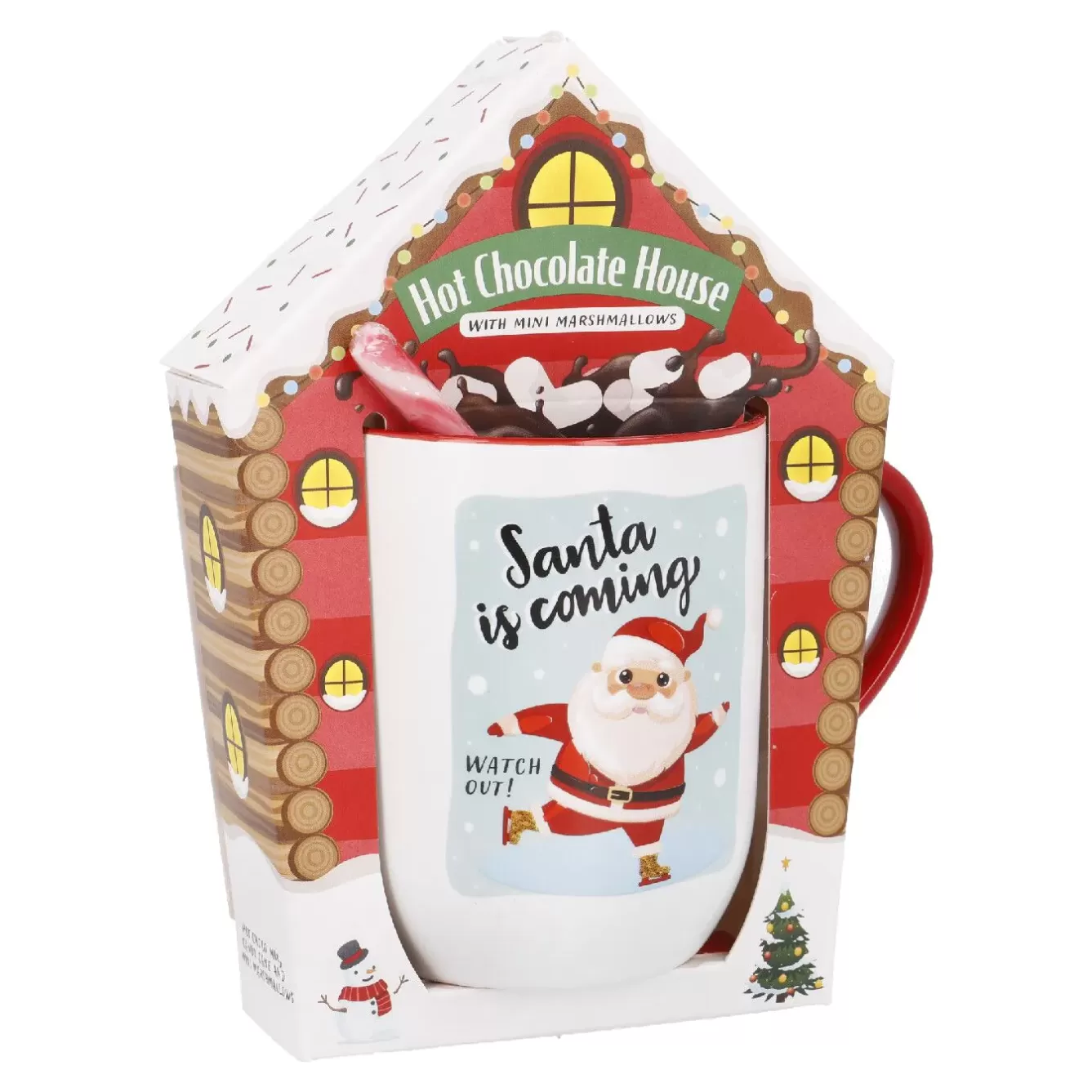 Küche | Weihnachtsgeschenke>NANU-NANA Geschenk-Set Trinkschokolade + Becher, Haus/Schlittschuh