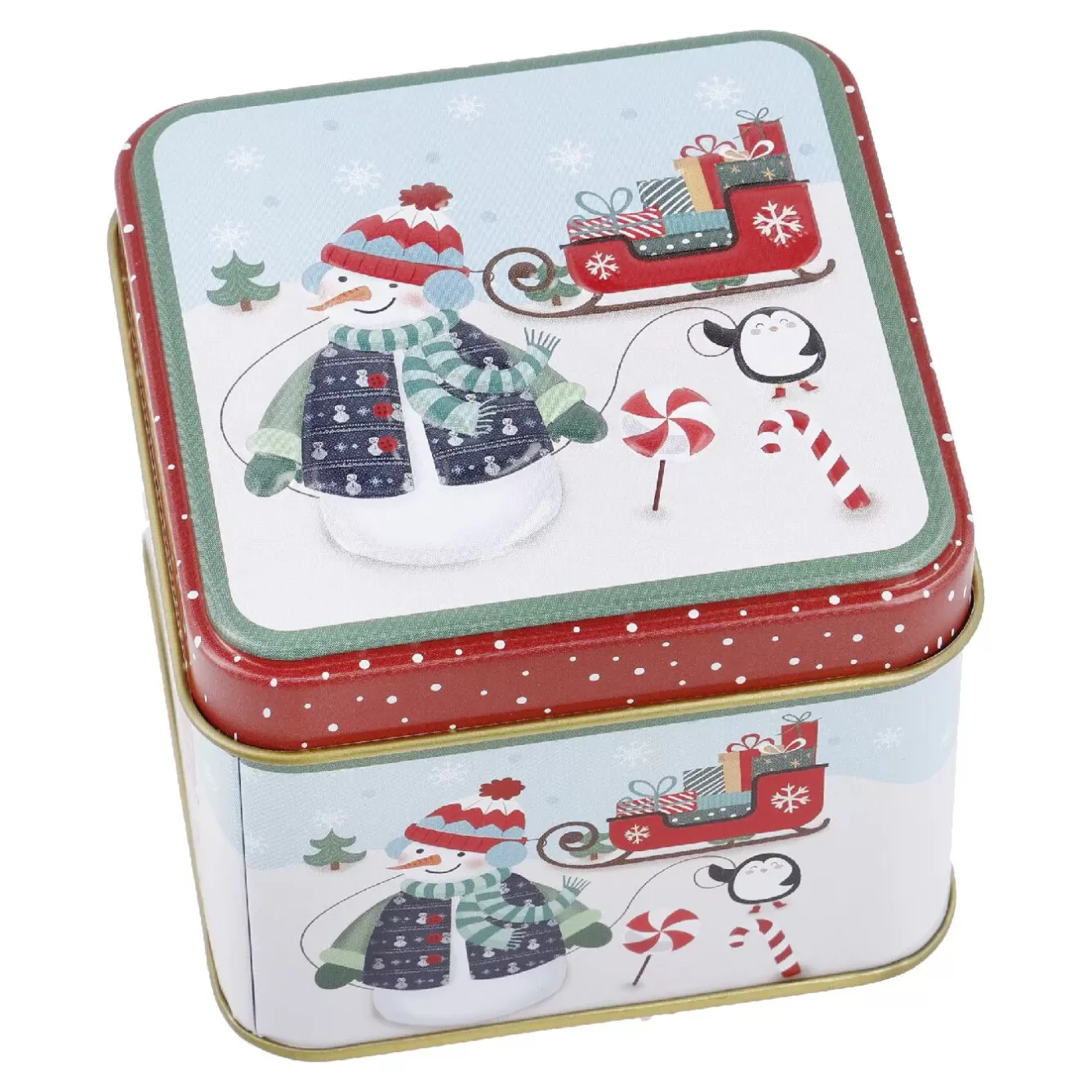 Weihnachten | Weihnachtsbäckerei>NANU-NANA Keksdose Mini, Schneemann/blau, 8 X 8 X 6 Cm