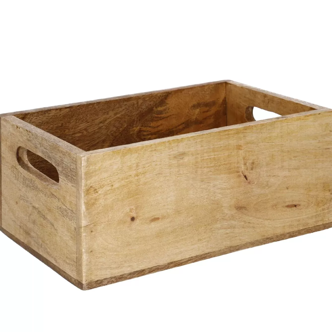 Organisation>NANU-NANA Kiste Mit Griff, Mangoholz, 26 X 16 Cm