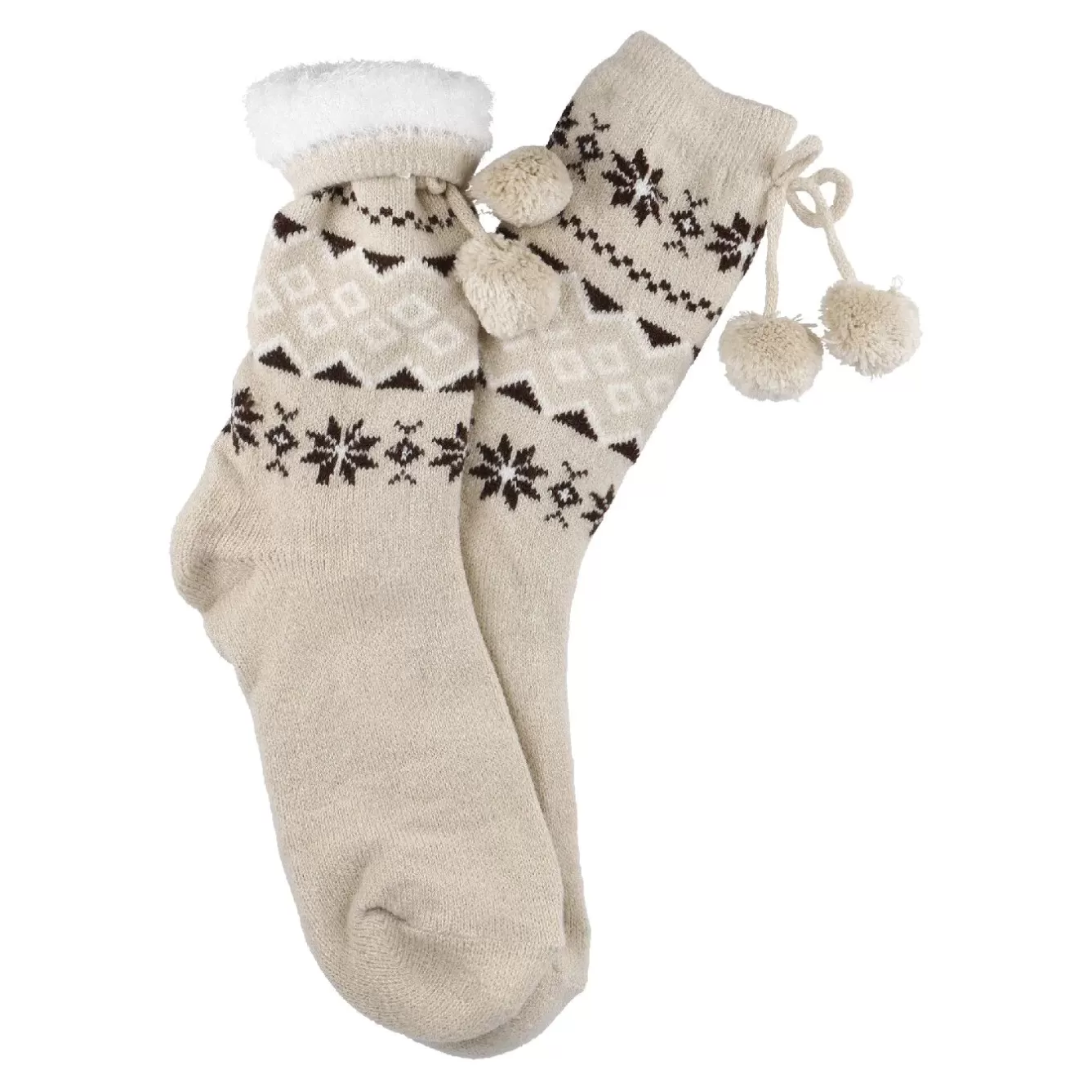 Fashion | Nikolaus>NANU-NANA Kuschelsocken Pompom, Beige, Onesize