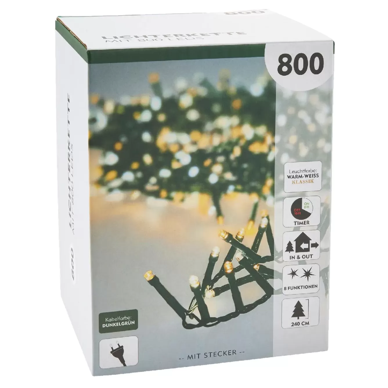 Geschenkideen | Lichterwelt>NANU-NANA LED-Lichterkette, 8 Funktionen, Warm-weiß, 800 LED