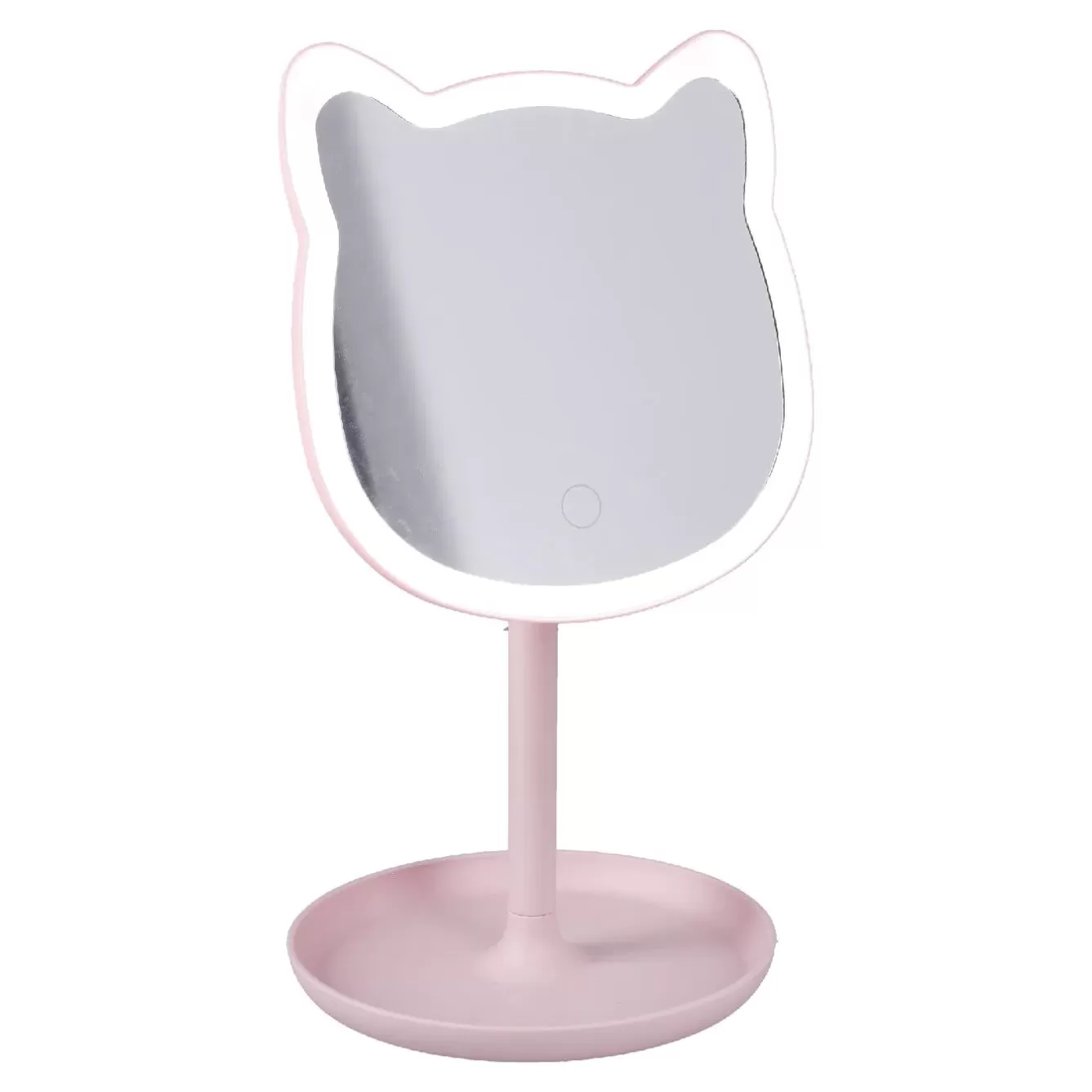 Gadgets | Lichterwelt>NANU-NANA LED-Spiegel Form, Katze/rosa, 26 Cm