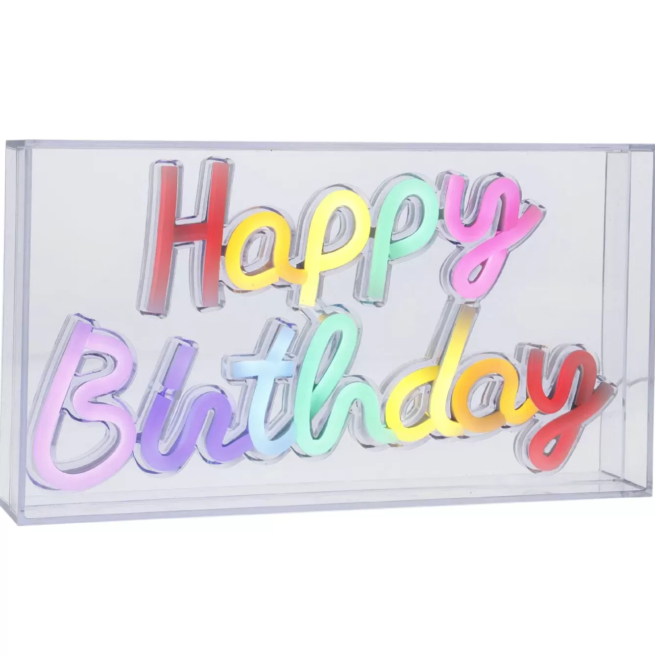 Geburtstag | Lichterwelt>NANU-NANA Lichtbox Neon, Happy Birthday, 23 Cm