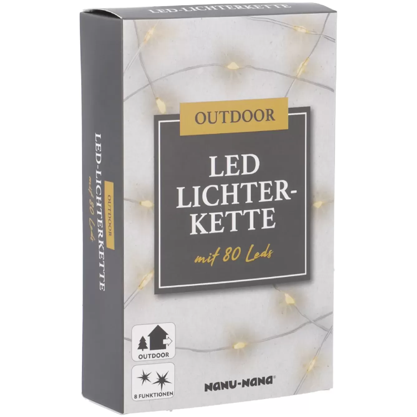 Lichterwelt | Weihnachtsbeleuchtung>NANU-NANA Lichterkette Outdoor, 8 Fuktionen, 80er