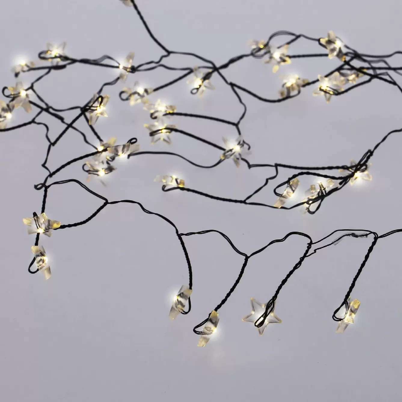 Lichterwelt | Weihnachtsbeleuchtung>NANU-NANA Lichterkette Stern/Cluster, Schwarz, 48 LED