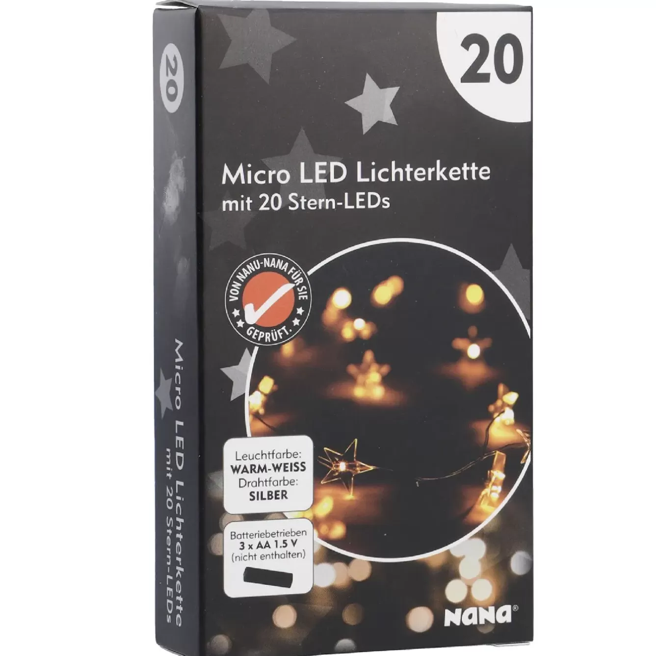 Lichterwelt | Weihnachtsbeleuchtung>NANU-NANA Lichterkette Sterne, Draht, 20er, 190 Cm