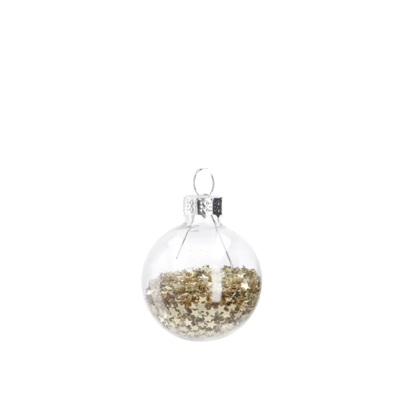 Weihnachtsbaumschmuck | Adventskränze & Zubehör>NANU-NANA Mini-Kugel Schneeball, Flitter/gold, 4 Cm