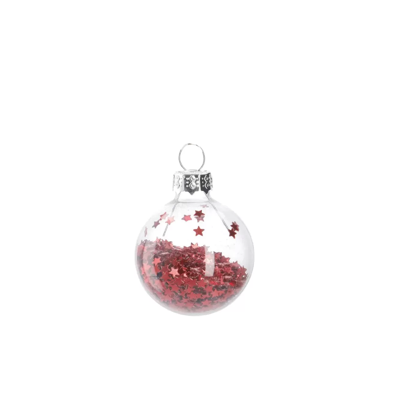 Weihnachtsbaumschmuck | Adventskränze & Zubehör>NANU-NANA Mini-Kugel Schneeball, Flitter/rot, 4 Cm