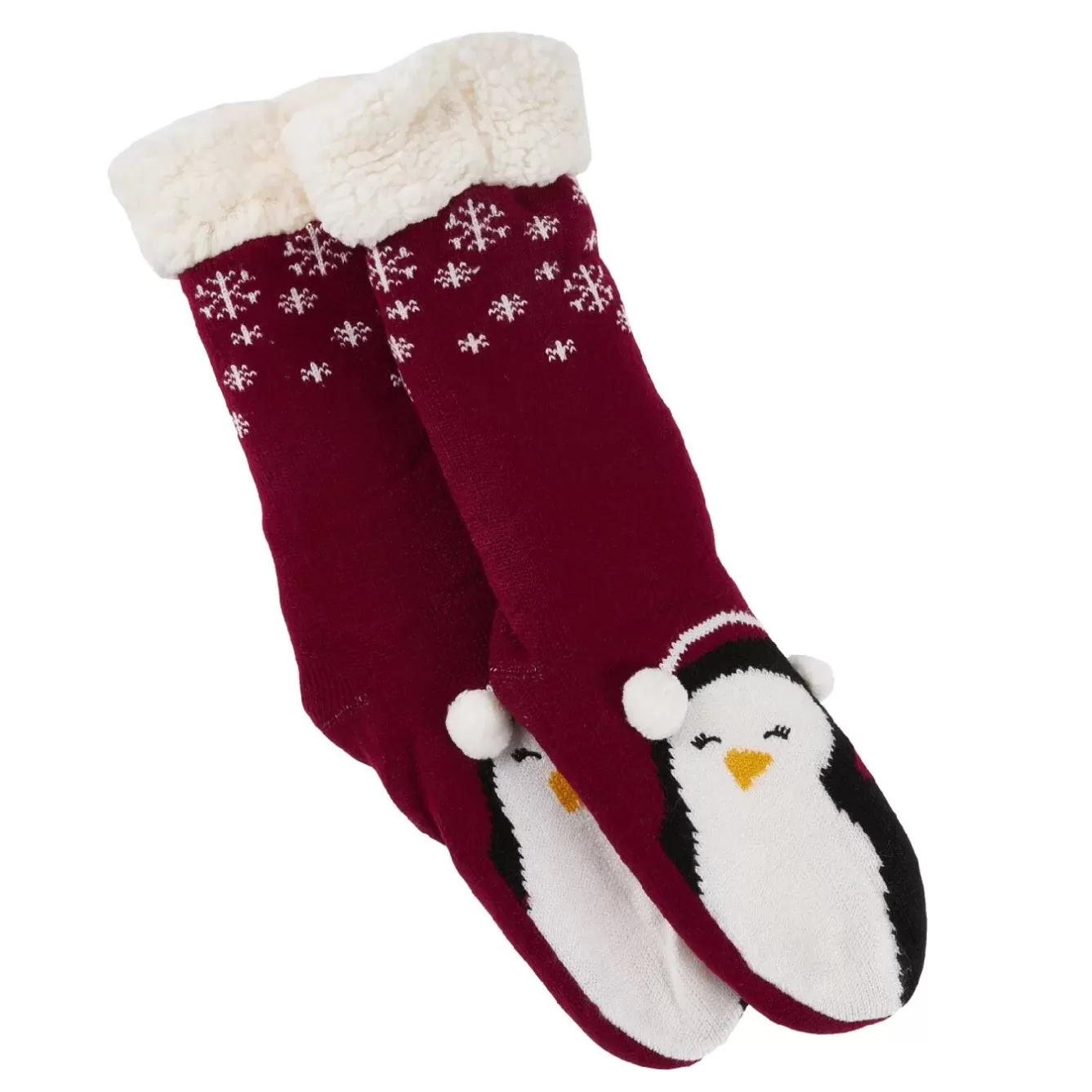 Geschenkideen | Fashion>NANU-NANA Norweger Socken Xmas, Pinguin/rot, Größe 35-42