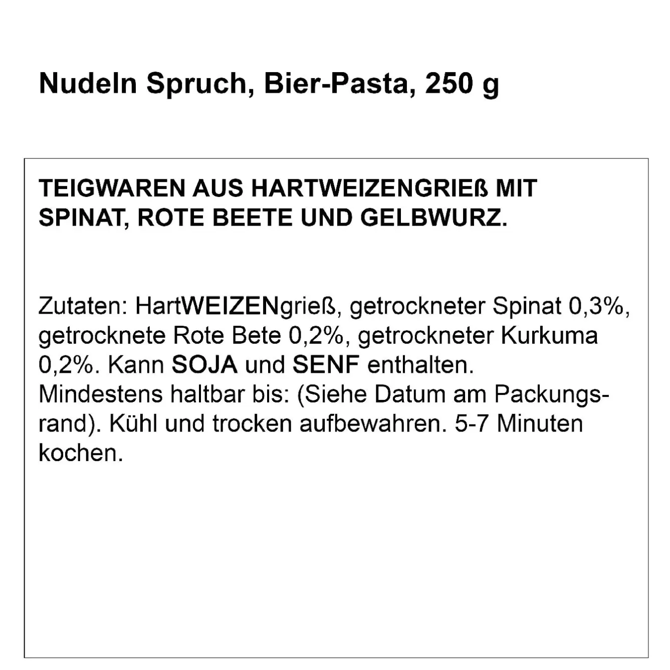 Geschenkideen | Küche>NANU-NANA Nudeln Spruch, Bier-Pasta, 250 G