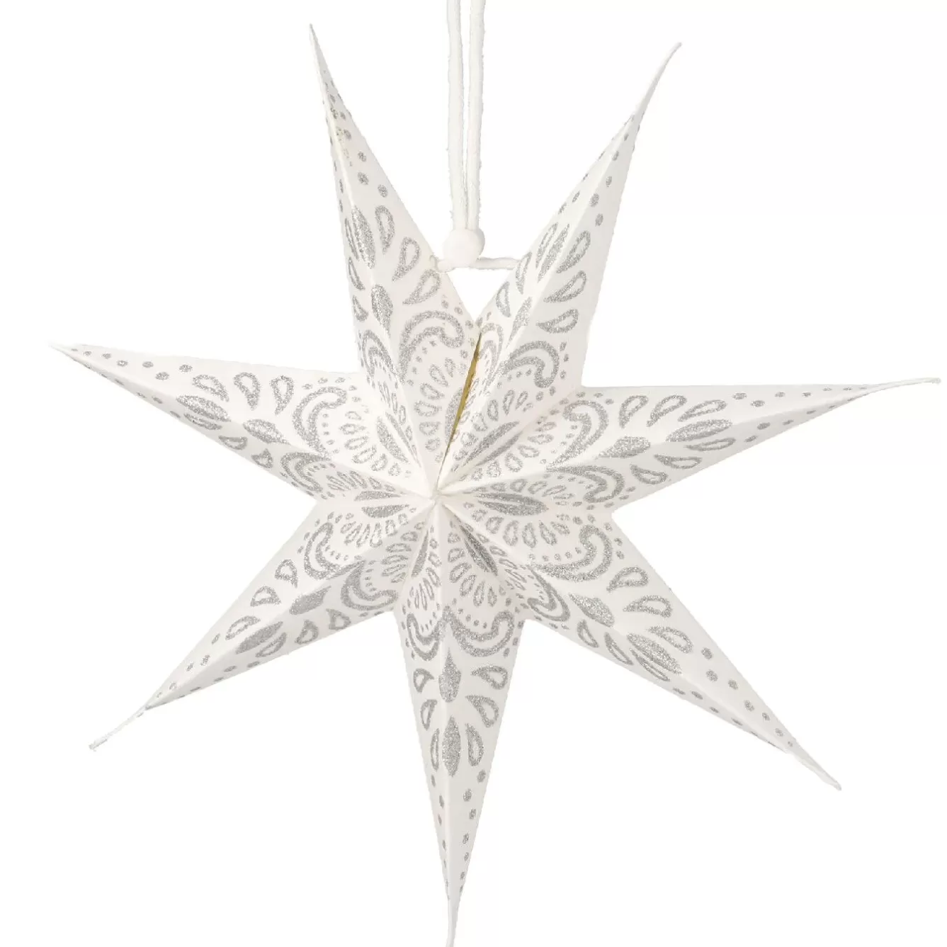 Weihnachtsdeko | Weihnachten>NANU-NANA Papierstern, Weiß/silber, Ornament, 18 Cm