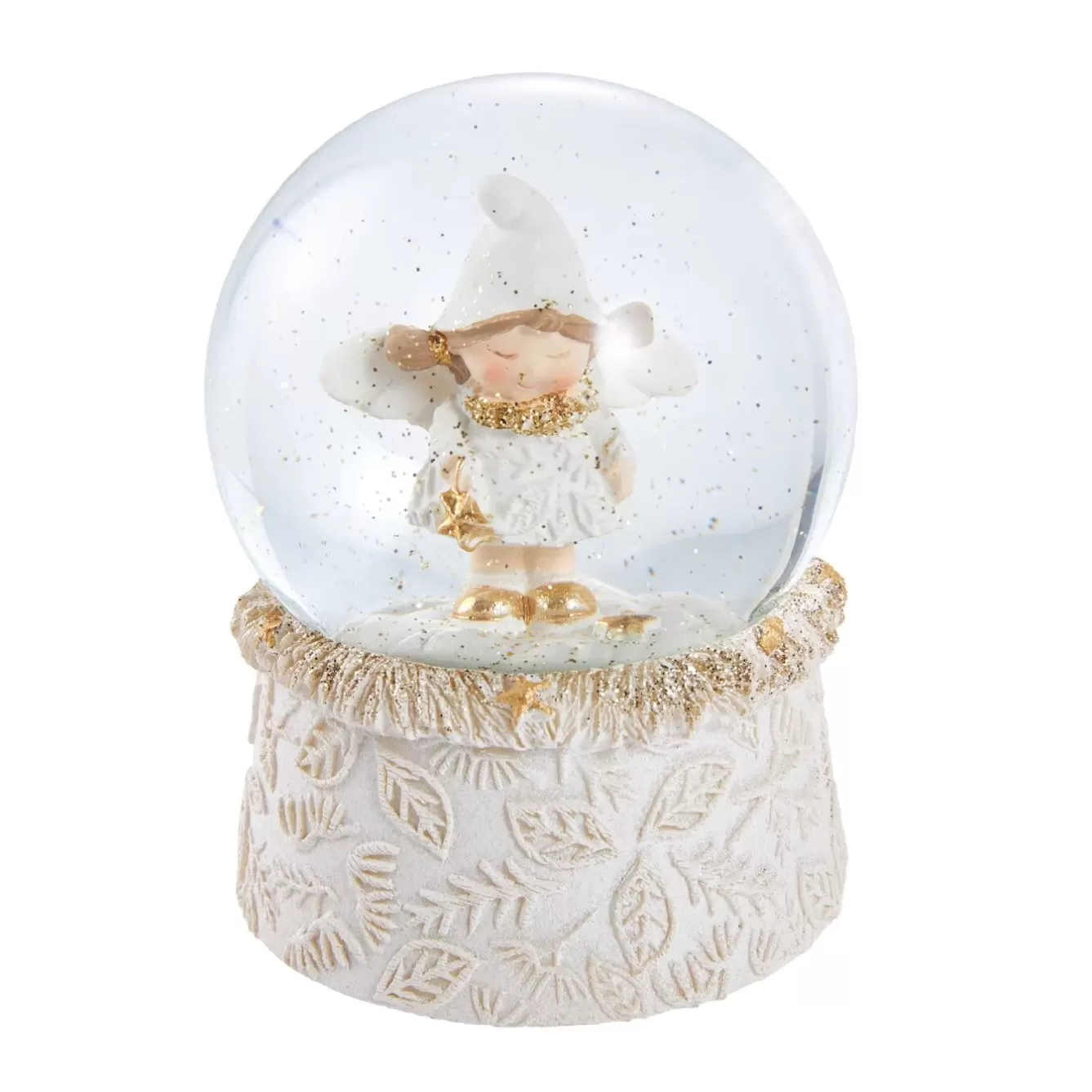 Figuren | Weihnachtsdeko>NANU-NANA Schneekugel Engel Mit Mütze, Stern, 6.5 X 9 Cm