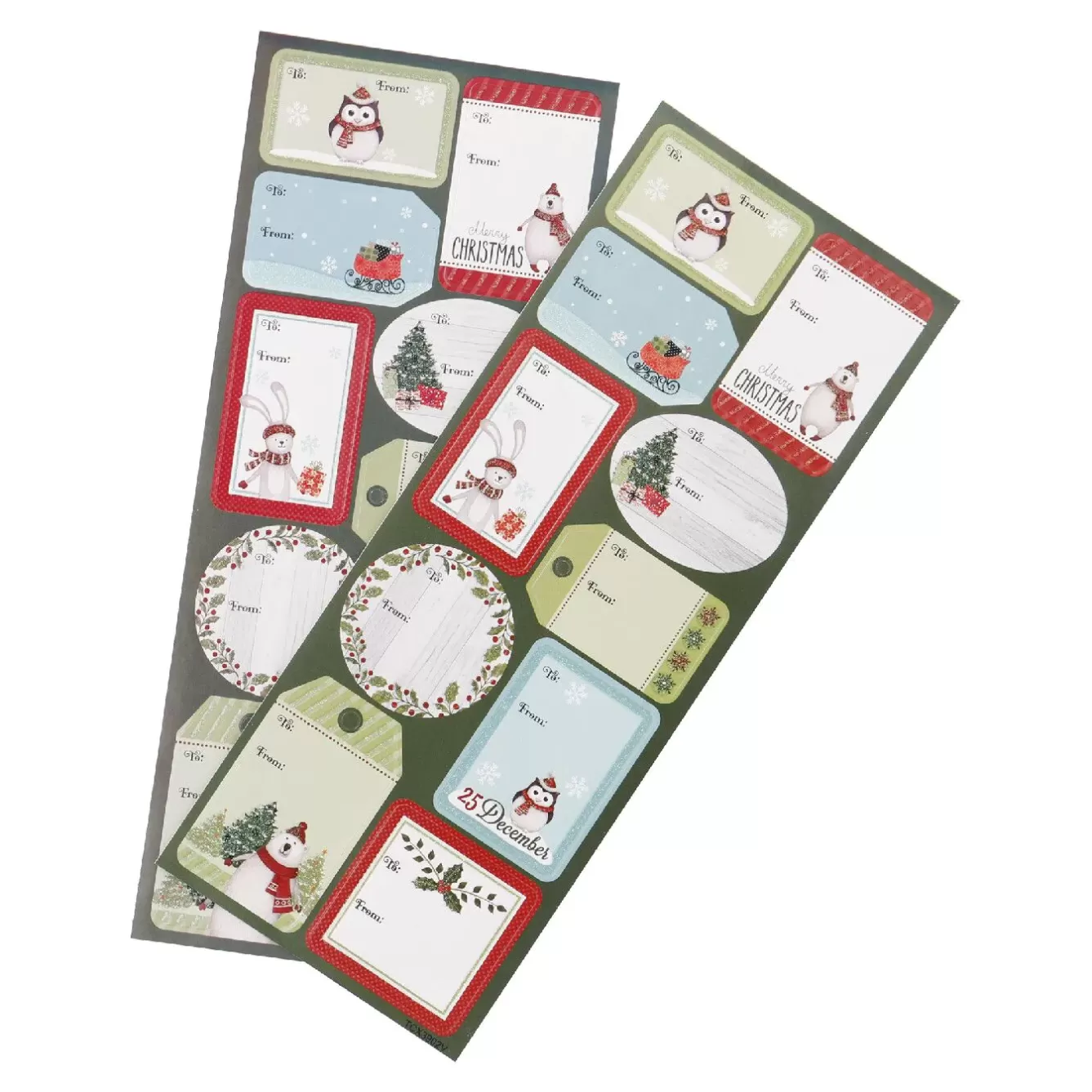 Adventskalender | Geschenkverpackungen>NANU-NANA Sticker-Set Xmas, Eule/dunkelgrün