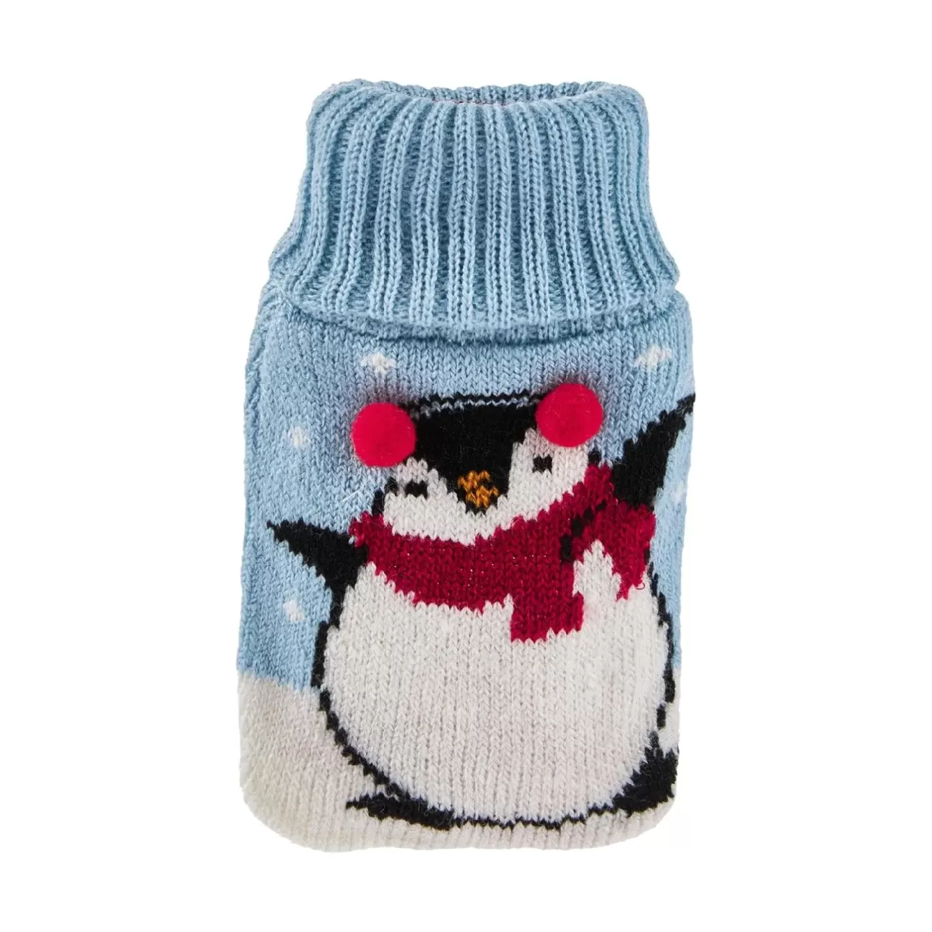 Weihnachtsoutfit | Weihnachtsgeschenke>NANU-NANA Strick-Taschenwärmer Pinguin/blau, 13 Cm