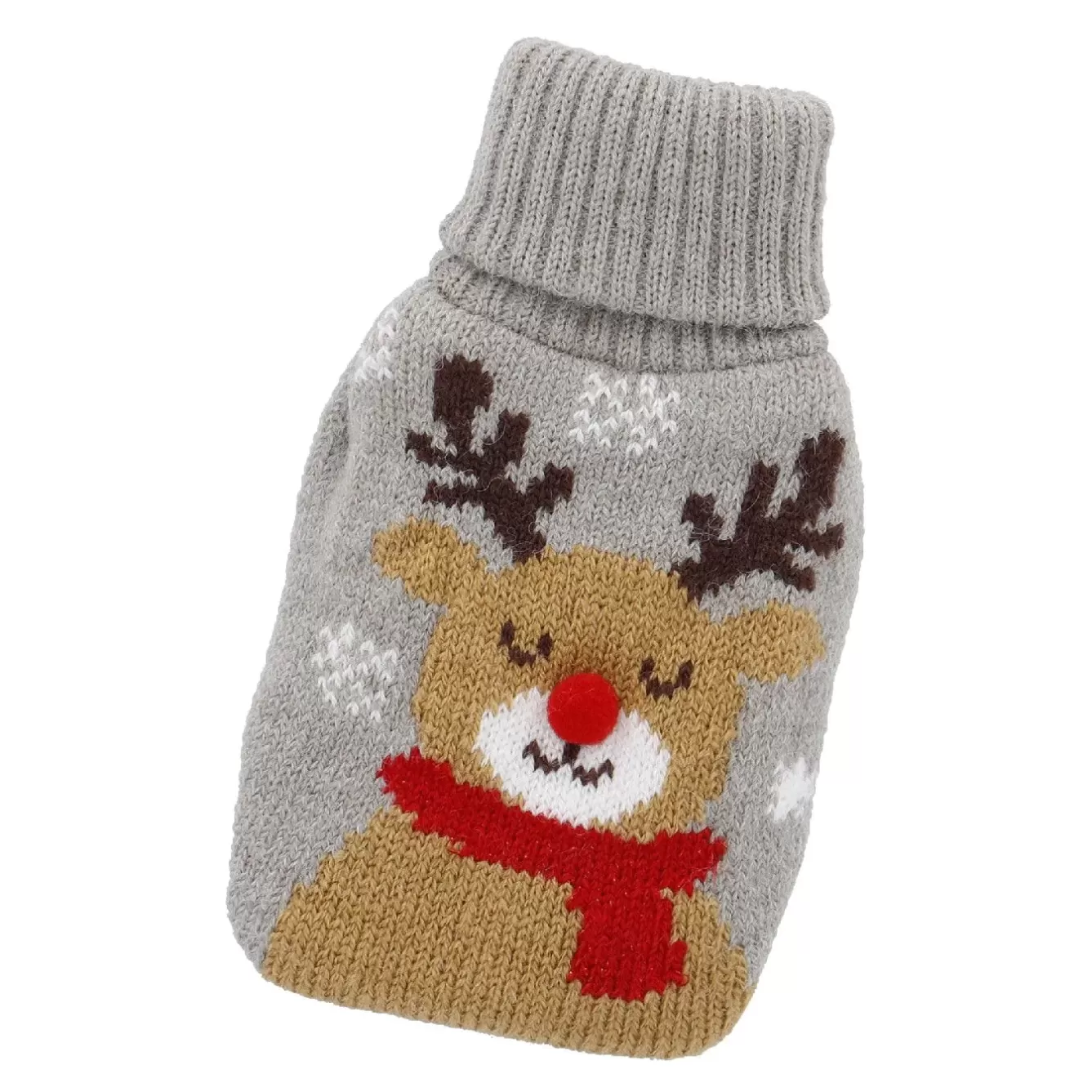 Geschenkideen | Weihnachtsoutfit>NANU-NANA Strick-Taschenwärmer Rentier/grau, 13 Cm