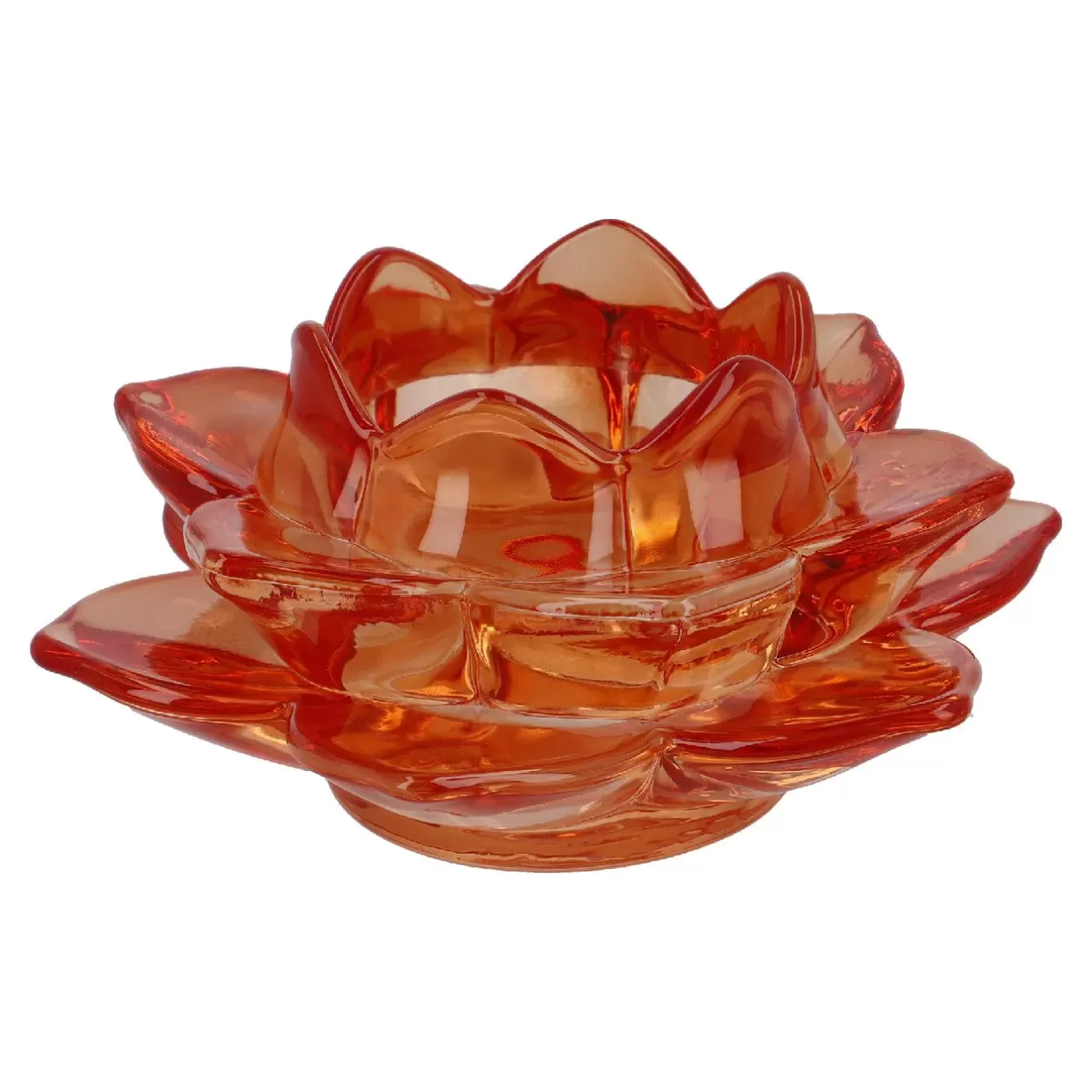 Kerzen & Kerzenständer | Windlichter & Laternen>NANU-NANA Teelichthalter Lotus, Orange, 11 X 5.5 Cm