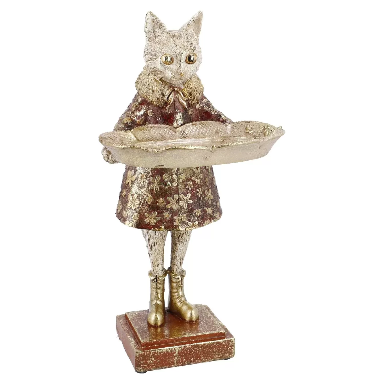 Geschenkideen | Figuren>NANU-NANA Tier Mit Tablett, Katze, 28 Cm