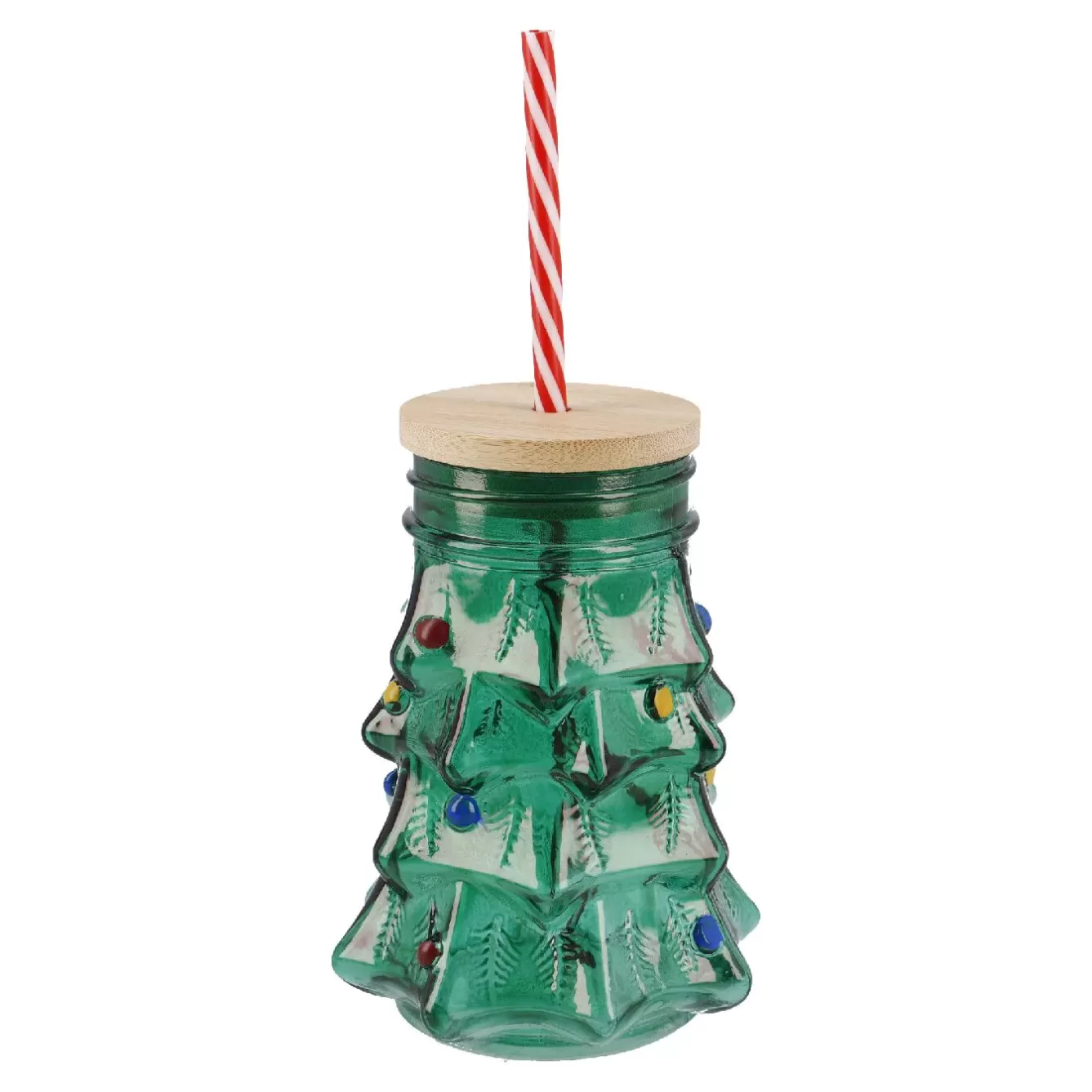 Küche | Weihnachtsbecher>NANU-NANA Trinkglas Mit Strohhalm, Tanne/grün, 500 Ml