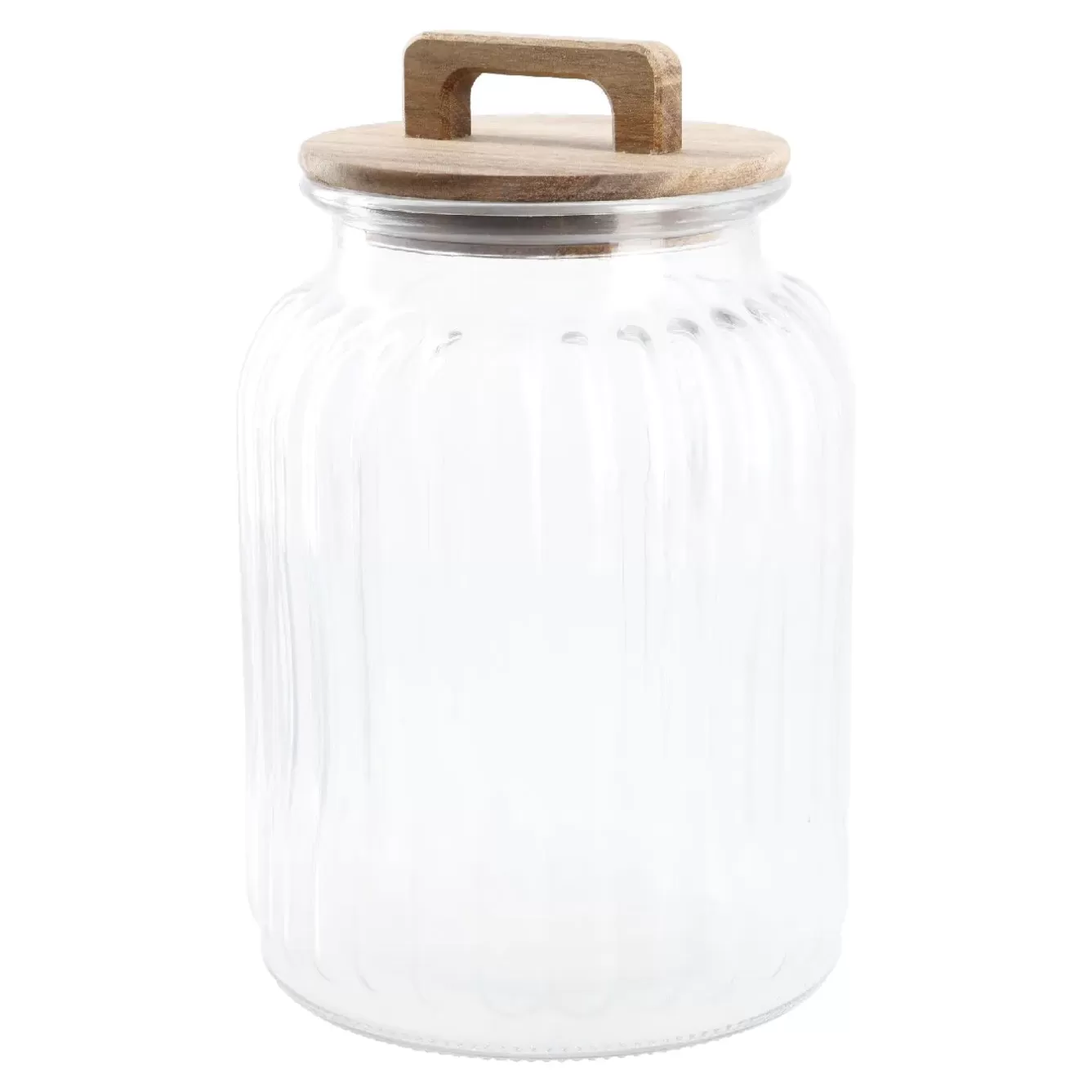 Salty- Und Candybar | Organisation>NANU-NANA Vorratsglas Rille Mit Holzdeckel, 2.2 Liter