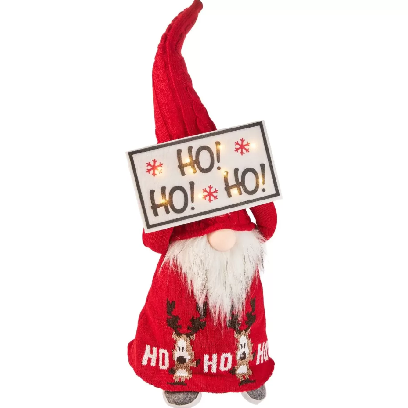 Geschenkideen | Figuren>NANU-NANA Wichtel Mit LED-Schild, Hohoho, 60 Cm