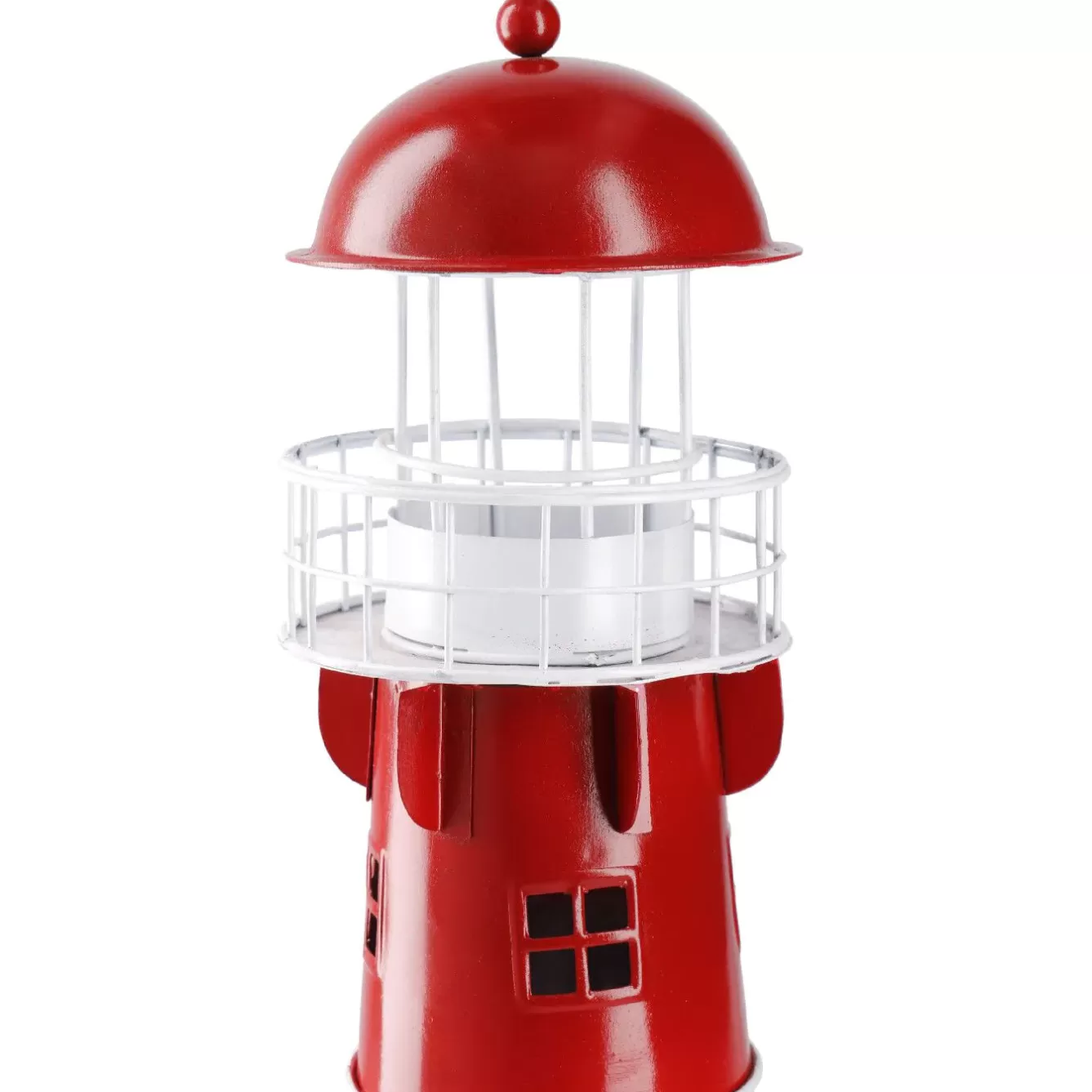 Deko-Objekte | Windlichter & Laternen>NANU-NANA Windlicht Leuchtturm, Rot/weiß, 36 Cm