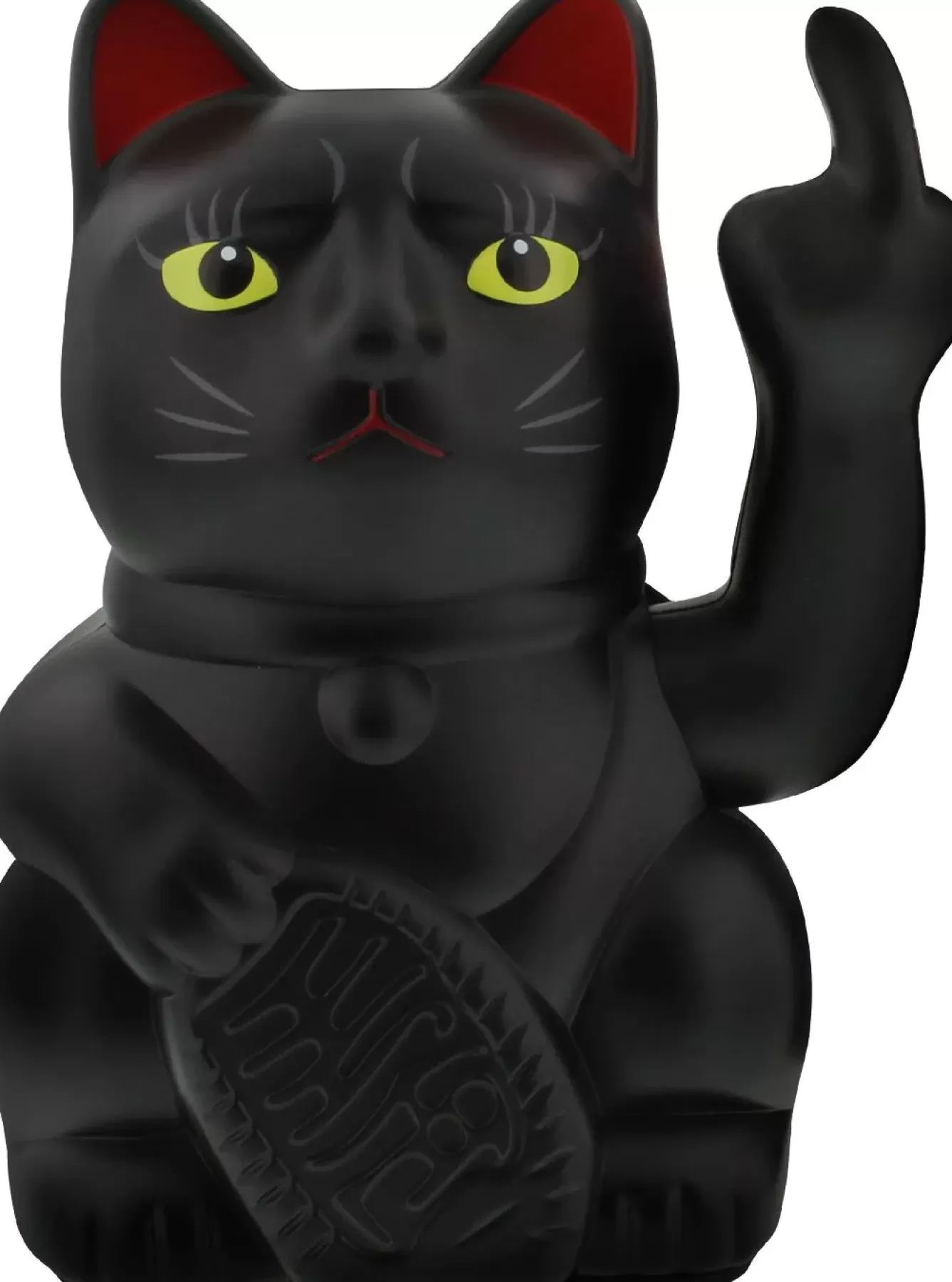 Geschenkideen | Tierfreunde>NANU-NANA Winkekatze Stinkefinger, Schwarz, 15 Cm